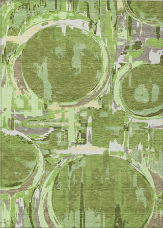 Piper Looms Chantille Geometric ACN855 Green Machine Washable Area Rug main image