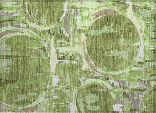Piper Looms Chantille Geometric ACN855 Green Machine Washable Area Rug Scatter Main Image