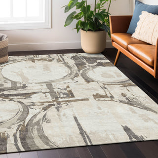 Piper Looms Chantille Geometric ACN855 Ivory Machine Washable Area Rug Lifestyle Image Feature