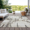 Piper Looms Chantille Geometric ACN855 Ivory Machine Washable Area Rug Outdoor Lifestyle Image Feature