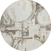 Piper Looms Chantille Geometric ACN855 Ivory Machine Washable Area Rug Round Main Image
