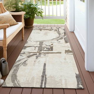Piper Looms Chantille Geometric ACN855 Ivory Machine Washable Area Rug Runner Outdoor Lifestyle Image Feature