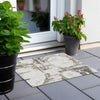 Piper Looms Chantille Geometric ACN855 Ivory Machine Washable Area Rug Scatter Outdoor Lifestyle Image Feature