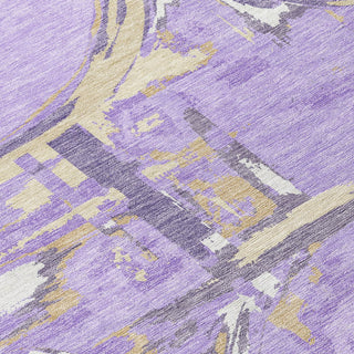 Piper Looms Chantille Geometric ACN855 Lavender Machine Washable Area Rug Swatch Image