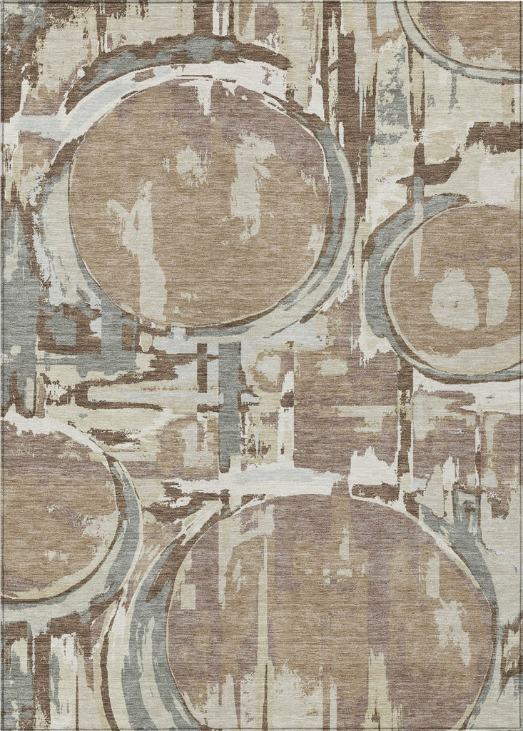 Piper Looms Chantille Geometric ACN855 Mocha Machine Washable Area Rug main image