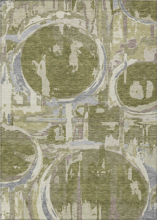 Piper Looms Chantille Geometric ACN855 Olive Machine Washable Area Rug main image