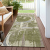 Piper Looms Chantille Geometric ACN855 Olive Machine Washable Area Rug Runner Outdoor Lifestyle Image Feature