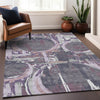 Piper Looms Chantille Geometric ACN855 Purple Machine Washable Area Rug Lifestyle Image Feature