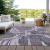 Piper Looms Chantille Geometric ACN855 Purple Machine Washable Area Rug Outdoor Lifestyle Image Feature