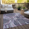 Piper Looms Chantille Geometric ACN855 Purple Machine Washable Area Rug Outdoor Lifestyle Image Feature
