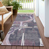 Piper Looms Chantille Geometric ACN855 Purple Machine Washable Area Rug Runner Outdoor Lifestyle Image Feature