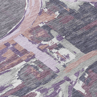 Piper Looms Chantille Geometric ACN855 Purple Machine Washable Area Rug Swatch Image