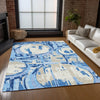 Piper Looms Chantille Geometric ACN855 Sky Machine Washable Area Rug Lifestyle Image Feature