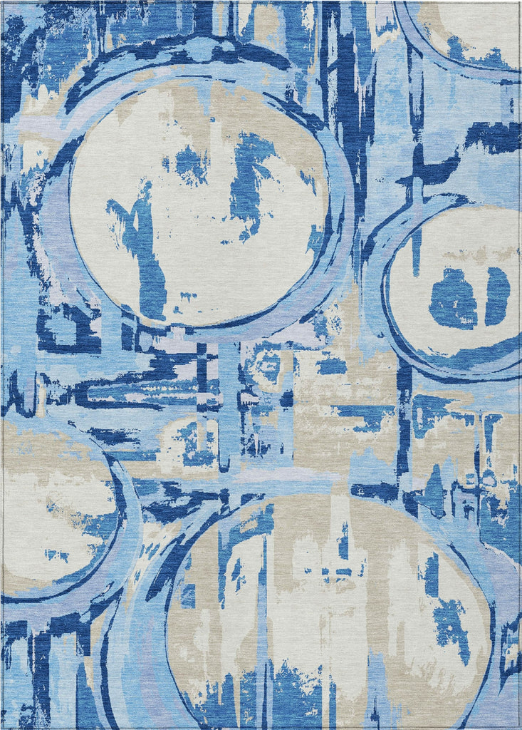 Piper Looms Chantille Geometric ACN855 Sky Machine Washable Area Rug main image
