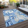 Piper Looms Chantille Geometric ACN855 Sky Machine Washable Area Rug Outdoor Lifestyle Image Feature