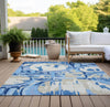 Piper Looms Chantille Geometric ACN855 Sky Machine Washable Area Rug Outdoor Lifestyle Image Feature