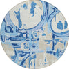 Piper Looms Chantille Geometric ACN855 Sky Machine Washable Area Rug Round Main Image
