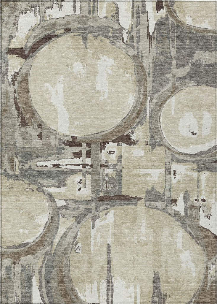 Piper Looms Chantille Geometric ACN855 Tan Machine Washable Area Rug main image