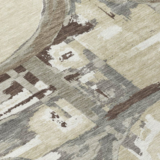 Piper Looms Chantille Geometric ACN855 Tan Machine Washable Area Rug Swatch Image