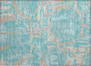 Piper Looms Chantille Geometric ACN855 Teal Machine Washable Area Rug Scatter Main Image