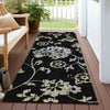 Piper Looms Chantille Floral ACN856 Black Machine Washable Area Rug Runner Outdoor Lifestyle Image Feature