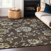 Piper Looms Chantille Floral ACN856 Chocolate Machine Washable Area Rug Lifestyle Image Feature