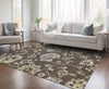 Piper Looms Chantille Floral ACN856 Chocolate Machine Washable Area Rug Lifestyle Image Feature