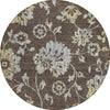 Piper Looms Chantille Floral ACN856 Chocolate Machine Washable Area Rug Round Main Image