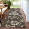 Piper Looms Chantille Floral ACN856 Chocolate Machine Washable Area Rug Runner Outdoor Lifestyle Image Feature
