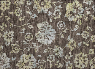 Piper Looms Chantille Floral ACN856 Chocolate Machine Washable Area Rug Scatter Main Image