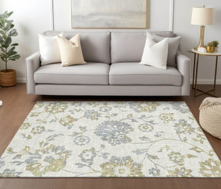 Piper Looms Chantille Floral ACN856 Ivory Machine Washable Area Rug Lifestyle Image Feature