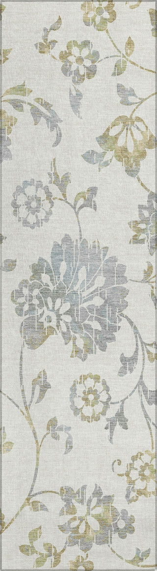 Piper Looms Chantille Floral ACN856 Ivory Machine Washable Area Rug Runner Main Image