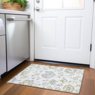 Piper Looms Chantille Floral ACN856 Ivory Machine Washable Area Rug Scatter Lifestyle Image Feature