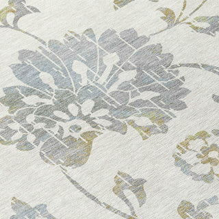 Piper Looms Chantille Floral ACN856 Ivory Machine Washable Area Rug Swatch Image