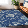 Piper Looms Chantille Floral ACN856 Navy Machine Washable Area Rug Lifestyle Image Feature
