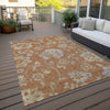 Piper Looms Chantille Floral ACN856 Paprika Machine Washable Area Rug Outdoor Lifestyle Image Feature