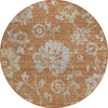 Piper Looms Chantille Floral ACN856 Paprika Machine Washable Area Rug Round Main Image