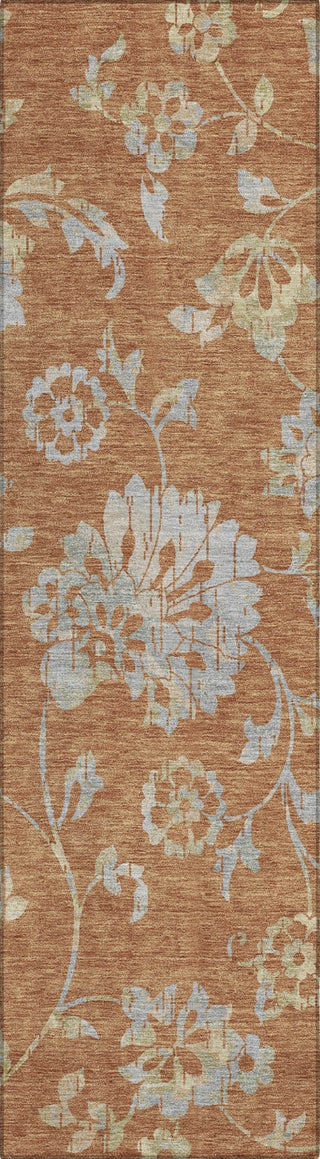 Piper Looms Chantille Floral ACN856 Paprika Machine Washable Area Rug Runner Main Image