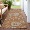 Piper Looms Chantille Floral ACN856 Paprika Machine Washable Area Rug Runner Outdoor Lifestyle Image Feature