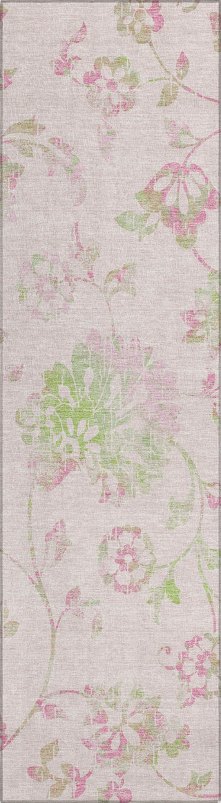 Piper Looms Chantille Floral ACN856 Pink Machine Washable Area Rug Runner Main Image