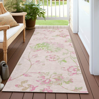 Piper Looms Chantille Floral ACN856 Pink Machine Washable Area Rug Runner Outdoor Lifestyle Image Feature