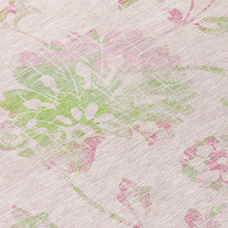 Piper Looms Chantille Floral ACN856 Pink Machine Washable Area Rug Swatch Image