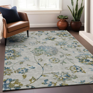 Piper Looms Chantille Floral ACN856 Taupe Machine Washable Area Rug Lifestyle Image Feature
