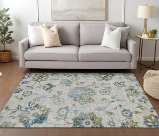 Piper Looms Chantille Floral ACN856 Taupe Machine Washable Area Rug Lifestyle Image Feature