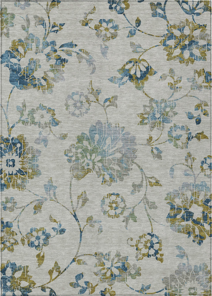 Piper Looms Chantille Floral ACN856 Taupe Machine Washable Area Rug main image