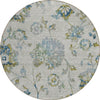 Piper Looms Chantille Floral ACN856 Taupe Machine Washable Area Rug Round Main Image