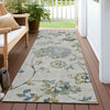 Piper Looms Chantille Floral ACN856 Taupe Machine Washable Area Rug Runner Outdoor Lifestyle Image Feature