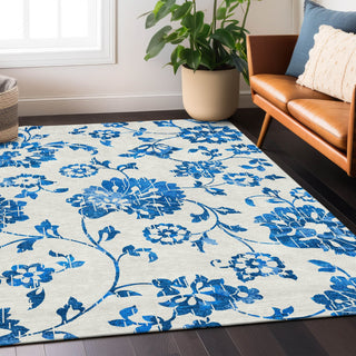 Piper Looms Chantille Floral ACN856 White Machine Washable Area Rug Lifestyle Image Feature