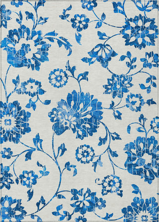 Piper Looms Chantille Floral ACN856 White Machine Washable Area Rug main image