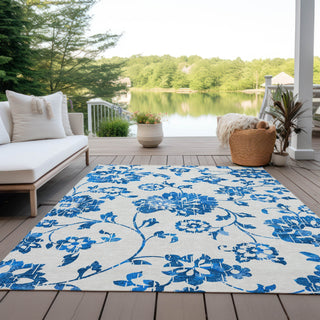 Piper Looms Chantille Floral ACN856 White Machine Washable Area Rug Outdoor Lifestyle Image Feature